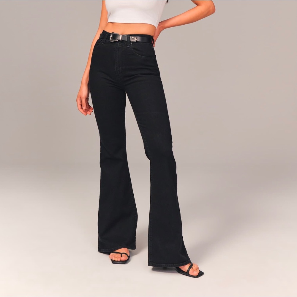 Abercrombie Womens Ultra High Rise Flare Jeans